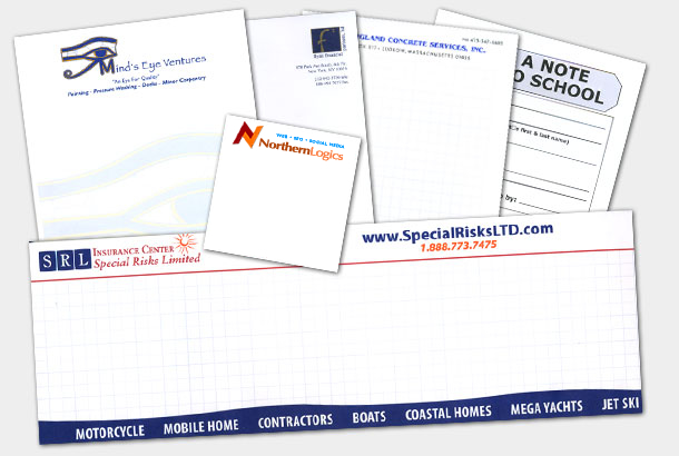 Custom branded notepads by Class A Graphics